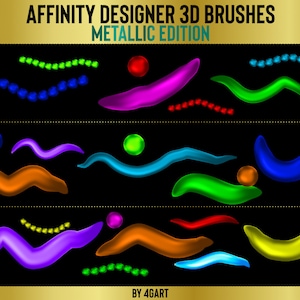 Affinity 3D Metallic Brushes for Affinity Designer | Affinity Designer Brushes