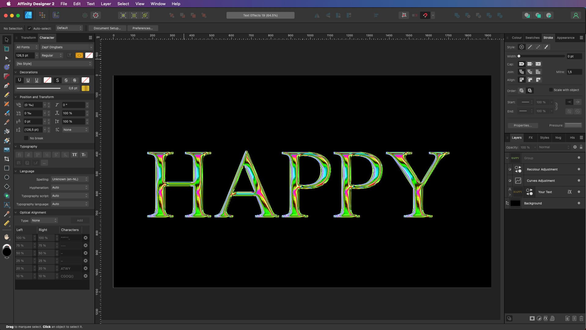 Text Effects for Affinity Designer | Chrome Vibrant Green and ...