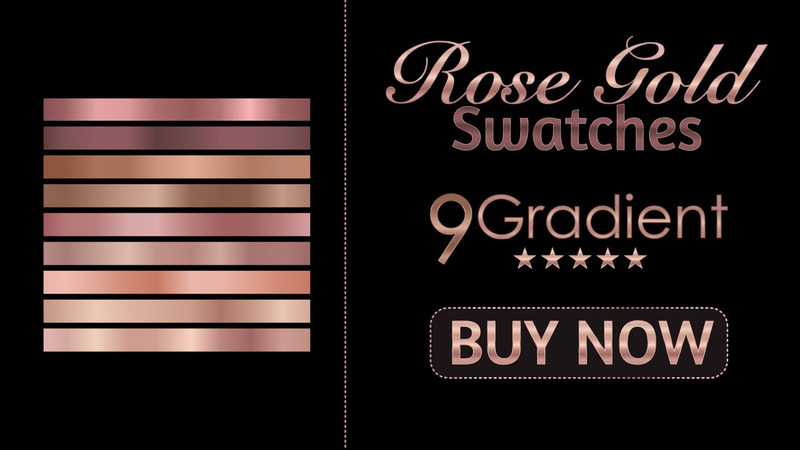 9 Rose Gold Metallic Gradient Swatches for Affinity Designer, Affinity ...