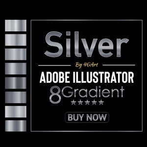 Zilvergradiëntstalen voor Adobe Illustrator | Metaalachtig verloop