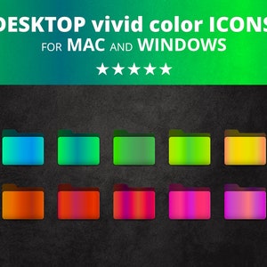 Vivid color gradient Desktop Folder Icon for MAC and WINDOWS
