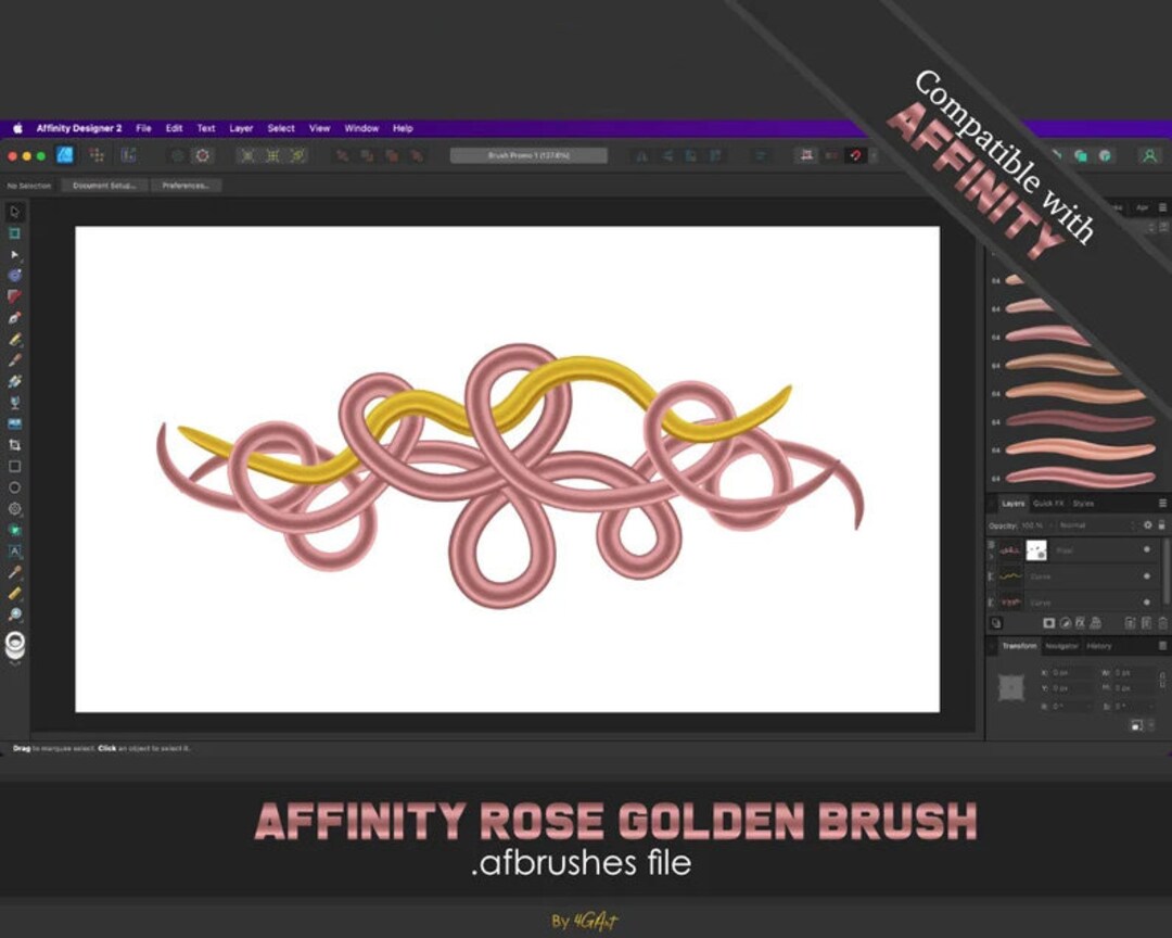Affinity Rose Gold Brushes | Affinity Designer | Affinity Photo - Etsy
