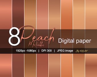 Peach Metallic Digital Paper