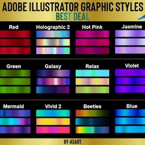 Adobe Illustrator Grafische Stijlen 2 | Adobe Illustrator Verlopen Grafische stijlen | BESTE AANBIEDING!!