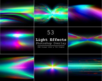 53 Light effects Overlays, Light Leaks, Light Effects, Light Overlays DIGITAL DOWNLOAD