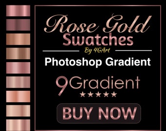 9 Rose Gold color gradient for Photoshop and Photopea.com