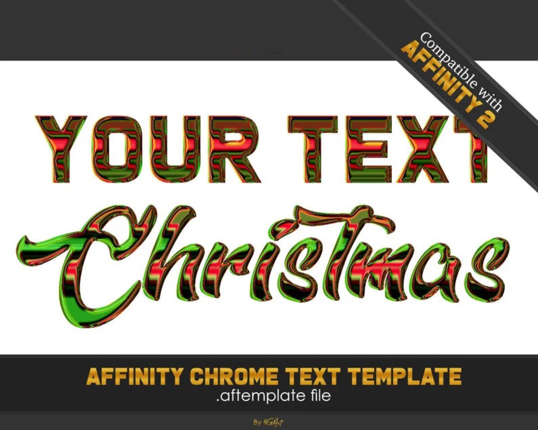 Affinity Designer Chrome Text Effects Template | Christmas Edition ...