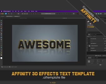 Affinity 3D Text Effects Template for Affinity Designer and Affinity photo
