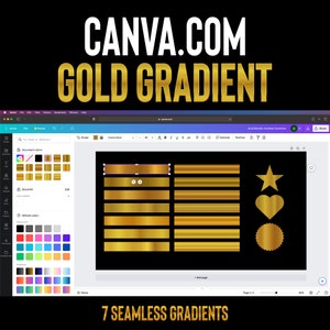 Canva Gold Metallic Gradient | Canva.com Gold Gradient Swatches | Gold Gradient Swatches for Canva.com | Gold Gradient | Canva