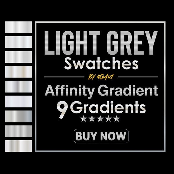 9 Light Grey Metallic Gradient for Affinity Designer and Affinity Photo | Grey Gradient | White Gradient | Silver Gradient