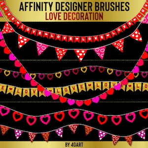 Affinity Designer Love Decoration Brushes for Affinity Designer | Affinity Designer Brushes | Valentine&#39;s day | Love