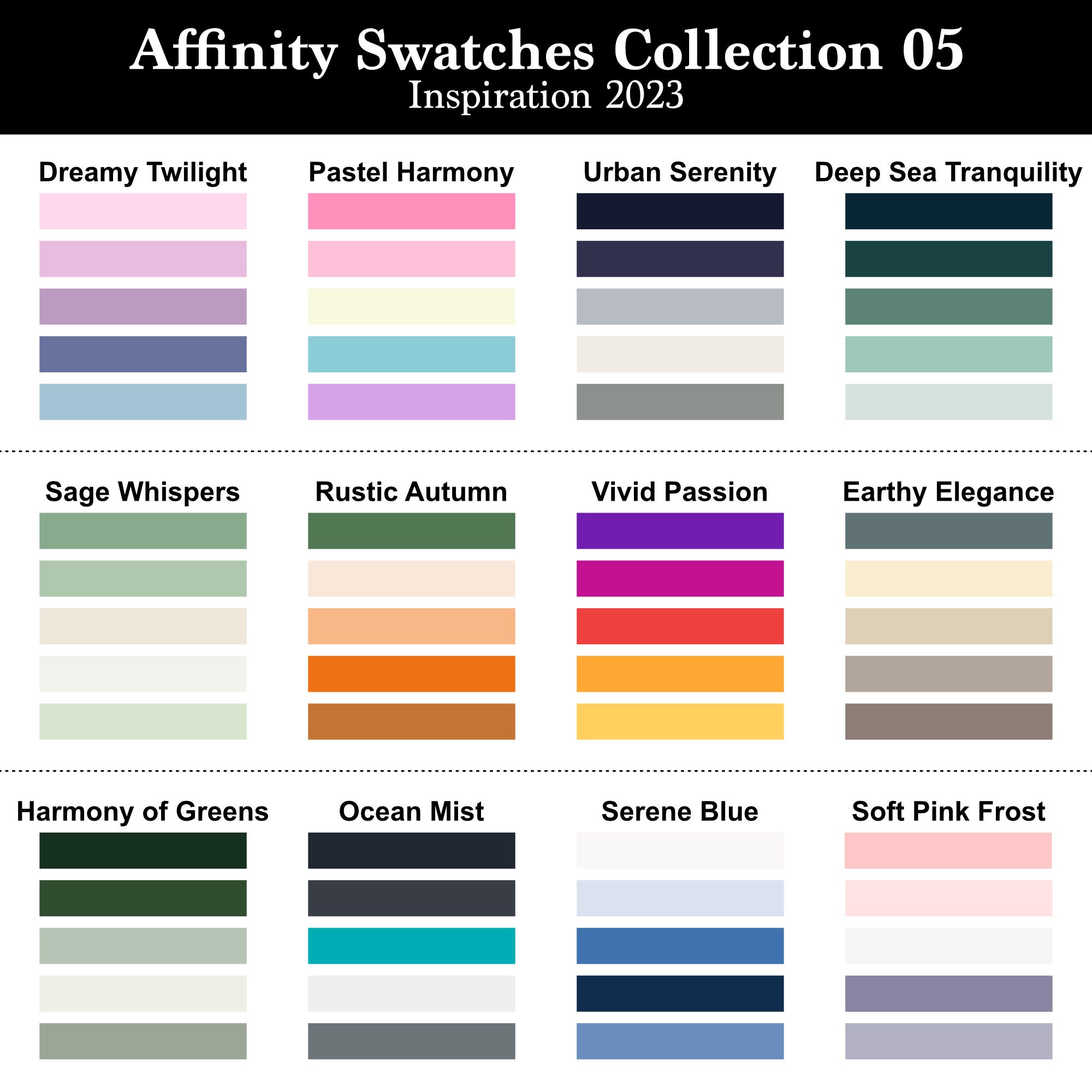 Affinity Color Swatches Bundle for Affinity Designer, Affinity Photo ...