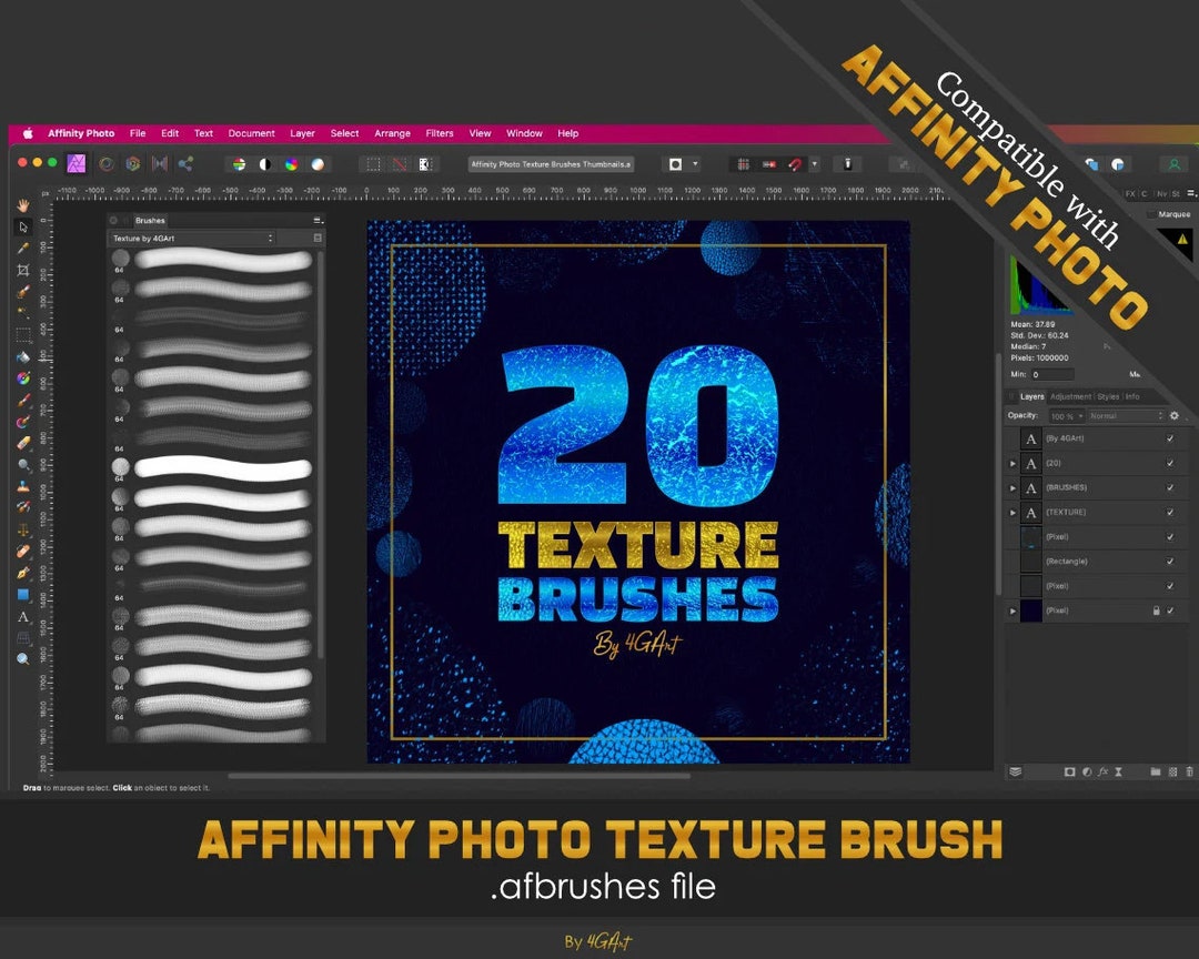 Affinity Texture Brushes for Affinity Photo and Affinity Designer Pixel