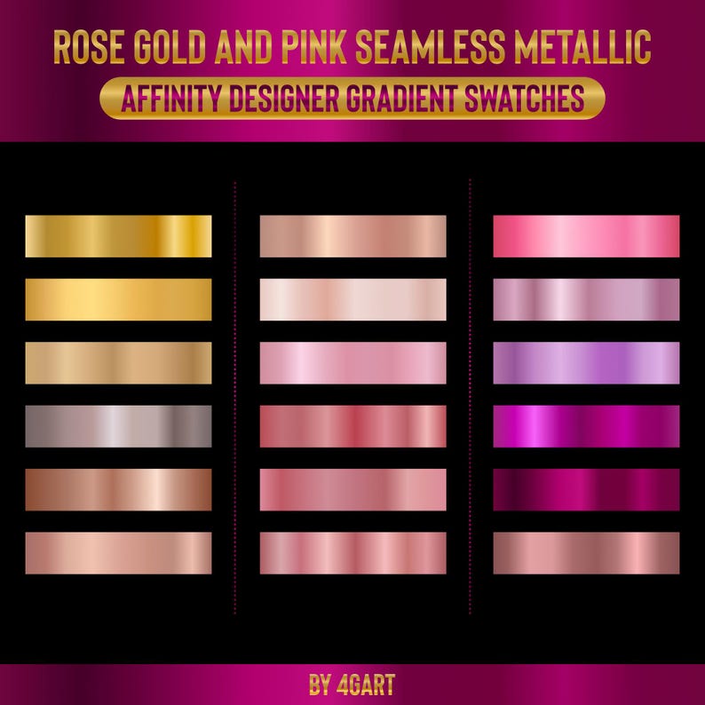 Affinity Designer Rose Gold and Pink Seamless Gradient Swatches ...