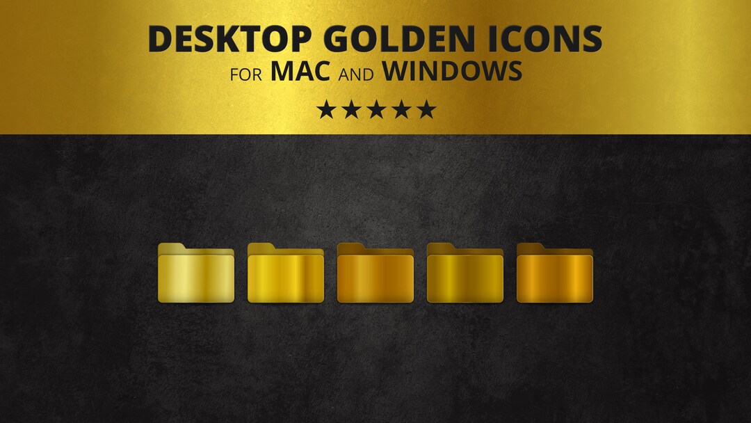 Golden Desktop Folder Icon for MAC and WINDOWS Etsy
