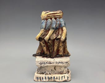M-126 (Motion Series) - Original Ceramic Motion Sculpture – Handmade Contemporary Figurative Art
