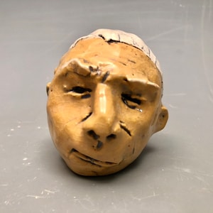 Ceramic Sculpture Head, Handmade, One-of-a- kind