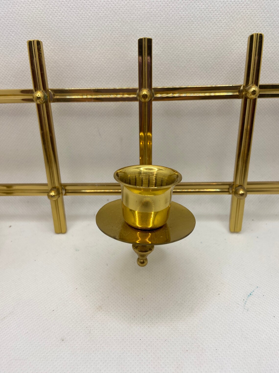Vintage Partylite Brass Candleholder Wall Mount 3 Candles Etsy