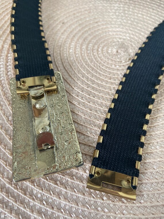 Vintage stretchy gold mermaid scale belt - image 3