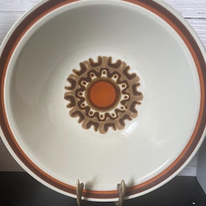 Vintage Haniwa Stoneware Aztec serving bowl