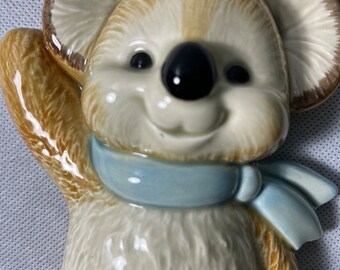 Vintage OMC Japan Otagiri ceramic teddy bear wall hook