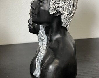 Vintage 1970 Frank Schirman Black Coral Man and Woman Sculpture - Etsy