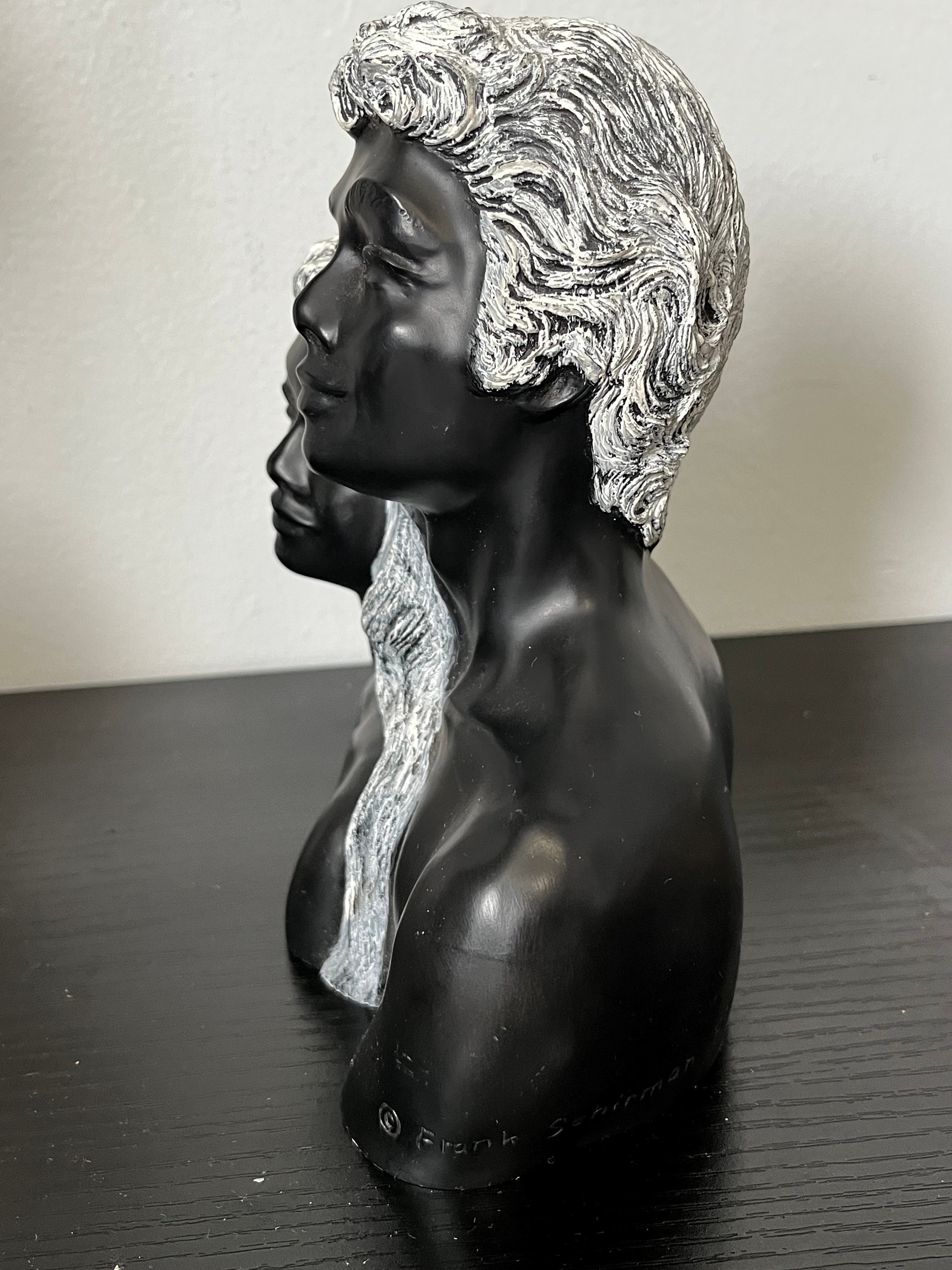 Vintage 1970 Frank Schirman Black Coral Man and Woman