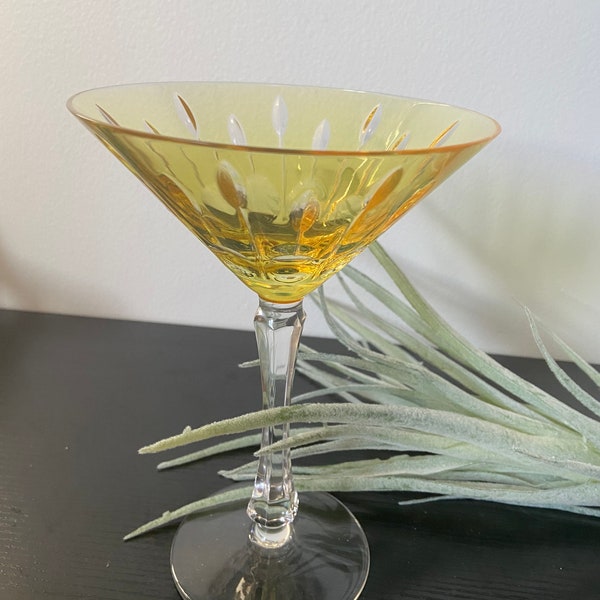 Crystal Cut Martini Glass Etsy