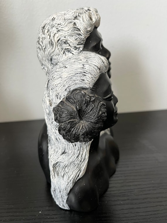 Vintage 1970 Frank Schirman Black Coral Man and Woman