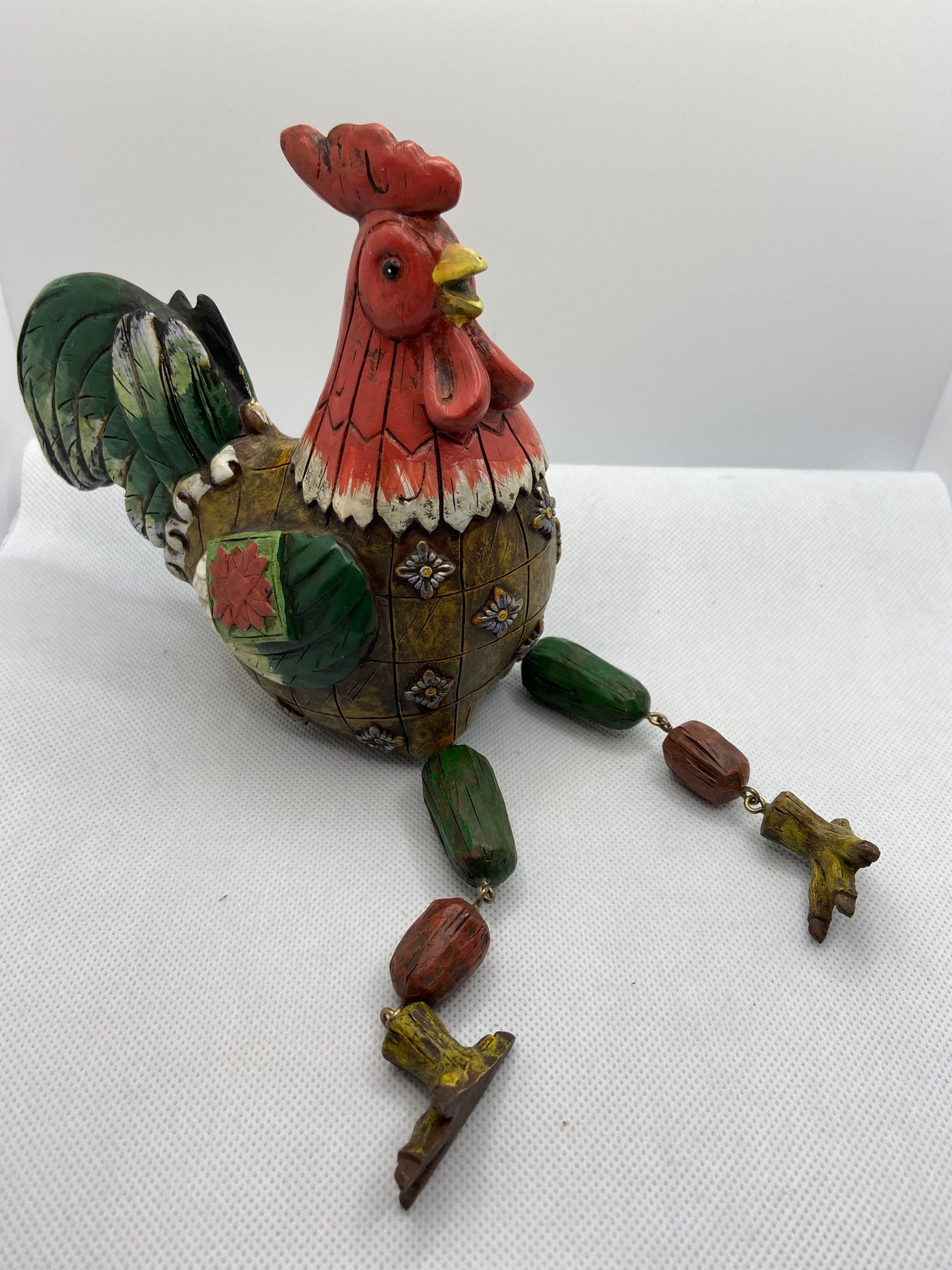 Vintage rooster shelf sitter folk art country farmhouse Etsy