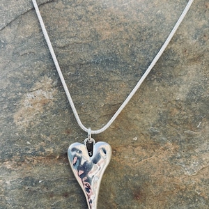 Handmade hammered heart charm necklace