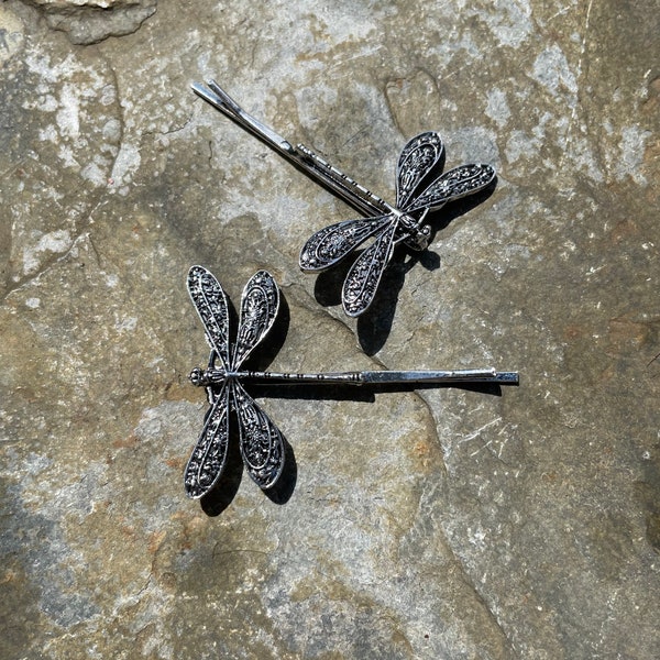 Beautiful dragonfly hair clips