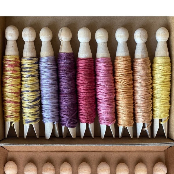 Plant Dyed EMBROIDERY FLOSS Collections, Naturally Dyed Floss Bundles, Eco-Friendly