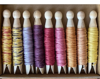 Plant Dyed EMBROIDERY FLOSS Collections, Naturally Dyed Floss Bundles, Eco-Friendly