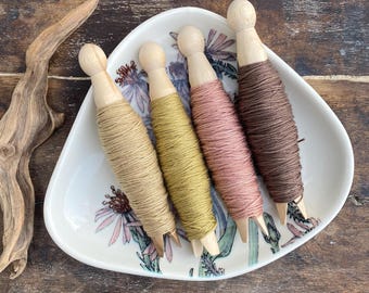Botanically Dyed SASHIKO Thread, 20/6 Medium, Daruma, Naturally Dyed, Eco-Friendly, Embroidery, Slow-Stitching