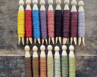 Plant Dyed SASHIKO Thread, BUNDLES + Singles, 17 yds (51 ft.), Daruma, Thin 20/4, Quilting, Visible Mending, Eco-Friendly