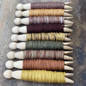 Woodland Collection, Botanically Dyed Embroidery Floss, DMC 6 Strand, 189 ft./63 yds., Plant Dyed Thread, Naturally Dyed, Eco-Friendly