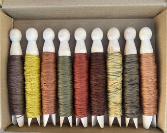 SASHIKO Thread, Woodland Collection, Botanically Dyed, Daruma, Thin 20/4, Cotton, Naturally Dyed, Eco-Friendly