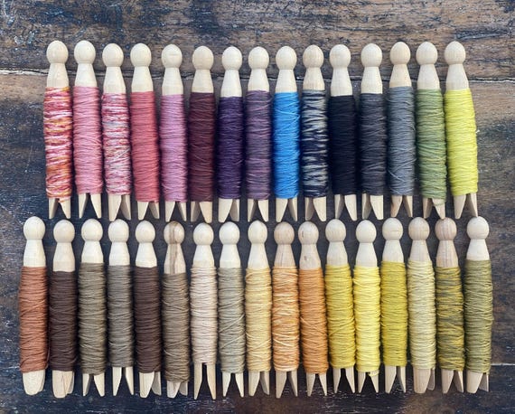 Restocked! Botanically Dyed Embroidery Floss, DMC Thread, 6 strand, Cotton 21 ft./7 yd., Eco-Friendly, Naturally Dyed