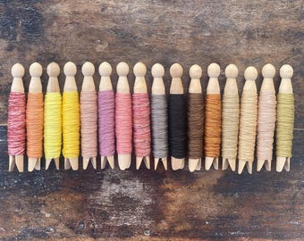 Botanically Dyed SASHIKO Thread, Daruma Thin 20/4, Naturally Dyed, Eco-Friendly, Slow Stitch, Embroidery