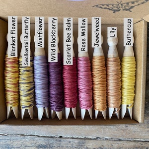 Plant Dyed EMBROIDERY FLOSS Collections, Naturally Dyed Floss Bundles, Eco-Friendly image 4