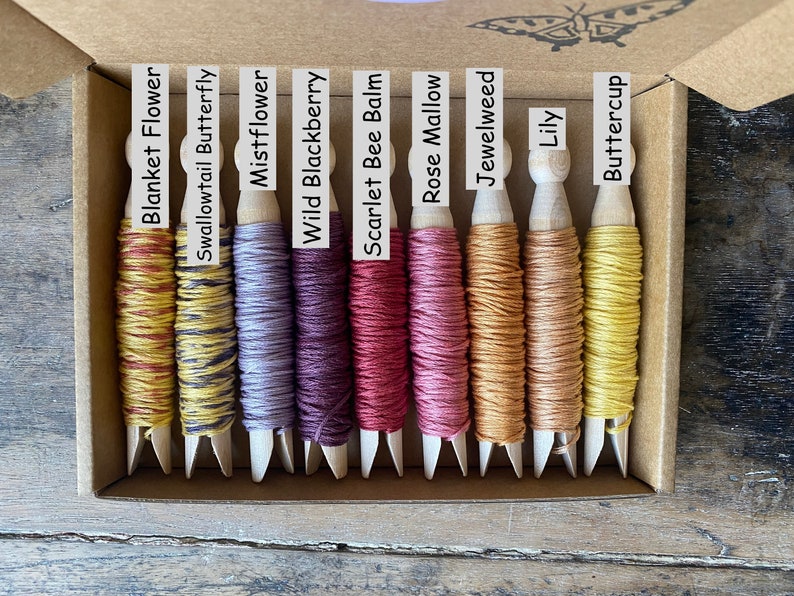 Plant Dyed EMBROIDERY FLOSS Collections, Naturally Dyed Floss Bundles, Eco-Friendly image 4