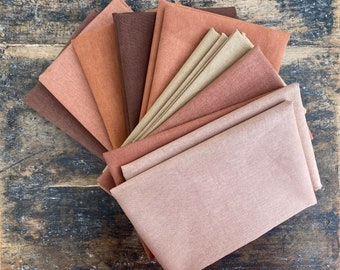 Fat Quarters, Plant Dyed Essex  LINEN/COTTON, Naturally Dyed,  Eco-Friendly