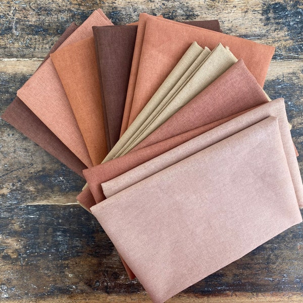 Fat Quarters, Plant Dyed Essex  LINEN/COTTON, Naturally Dyed,  Eco-Friendly