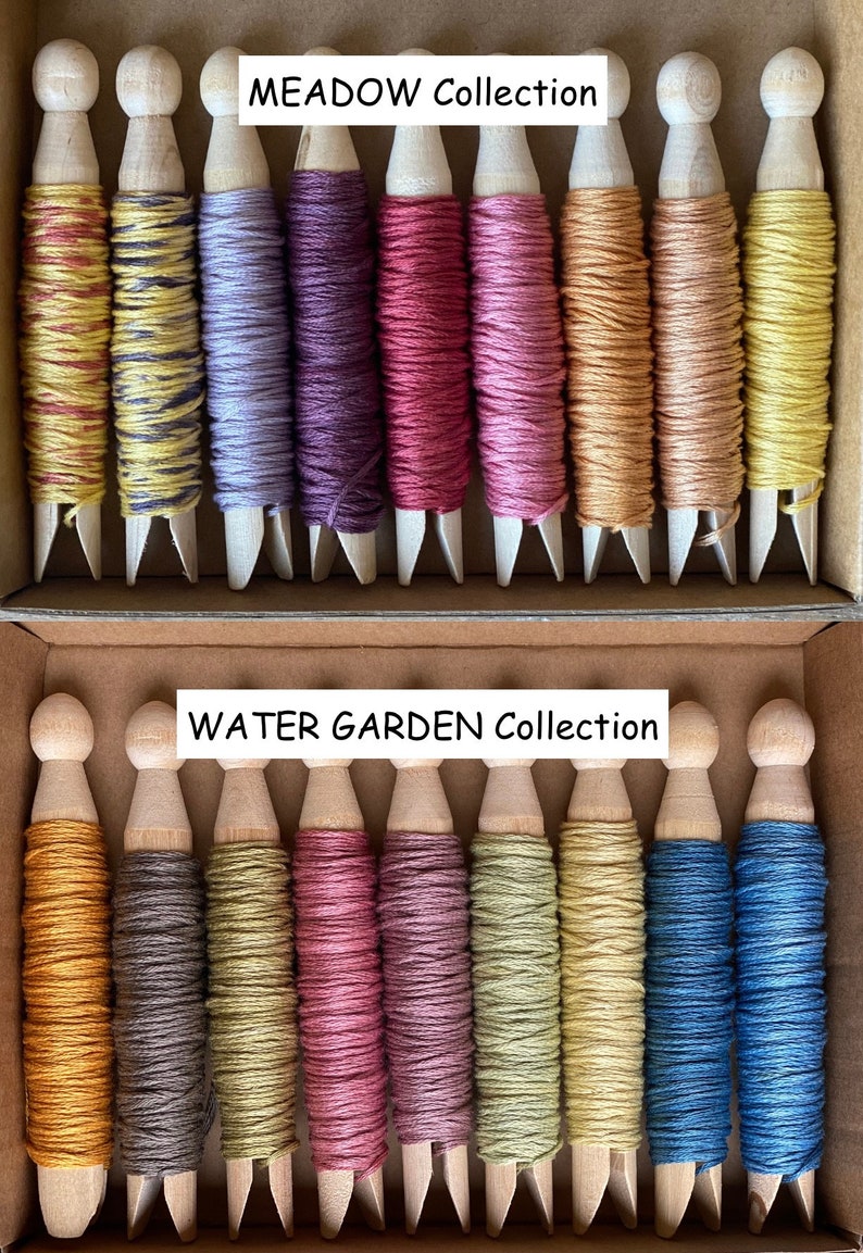 Plant Dyed EMBROIDERY FLOSS Collections, Naturally Dyed Floss Bundles, Eco-Friendly image 2