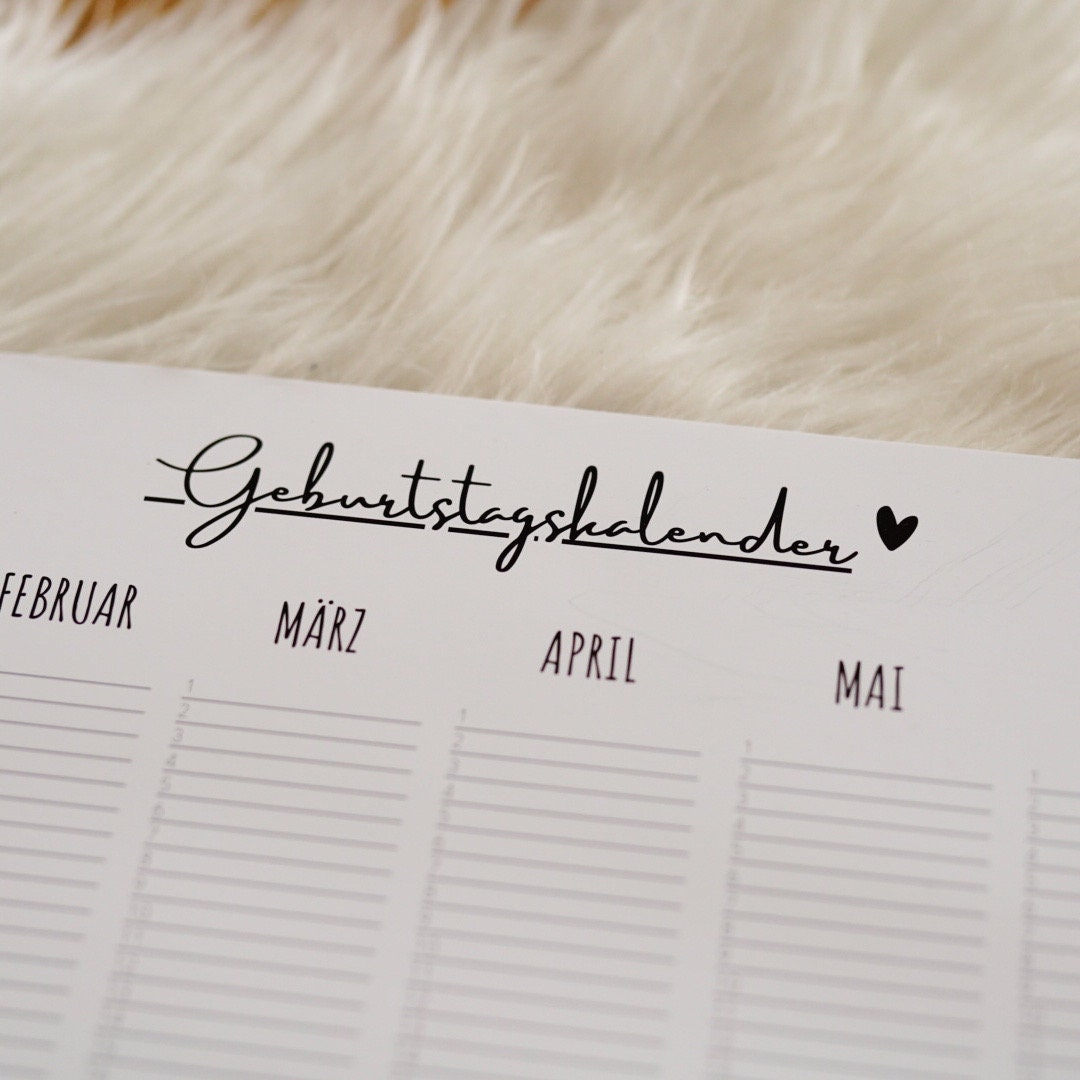 Unser Geburtstagskalender – Motiv: Jahreslauf