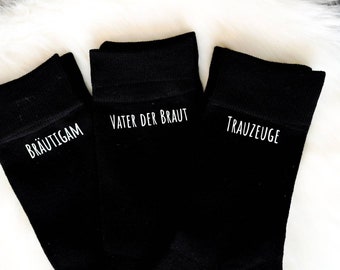 Socken Bräutigam / Trauzeuge / Vater der Braut / Vater des Bräutigams / Opa / Bester Papa - personalisierte Geschenke zur Hochzeit