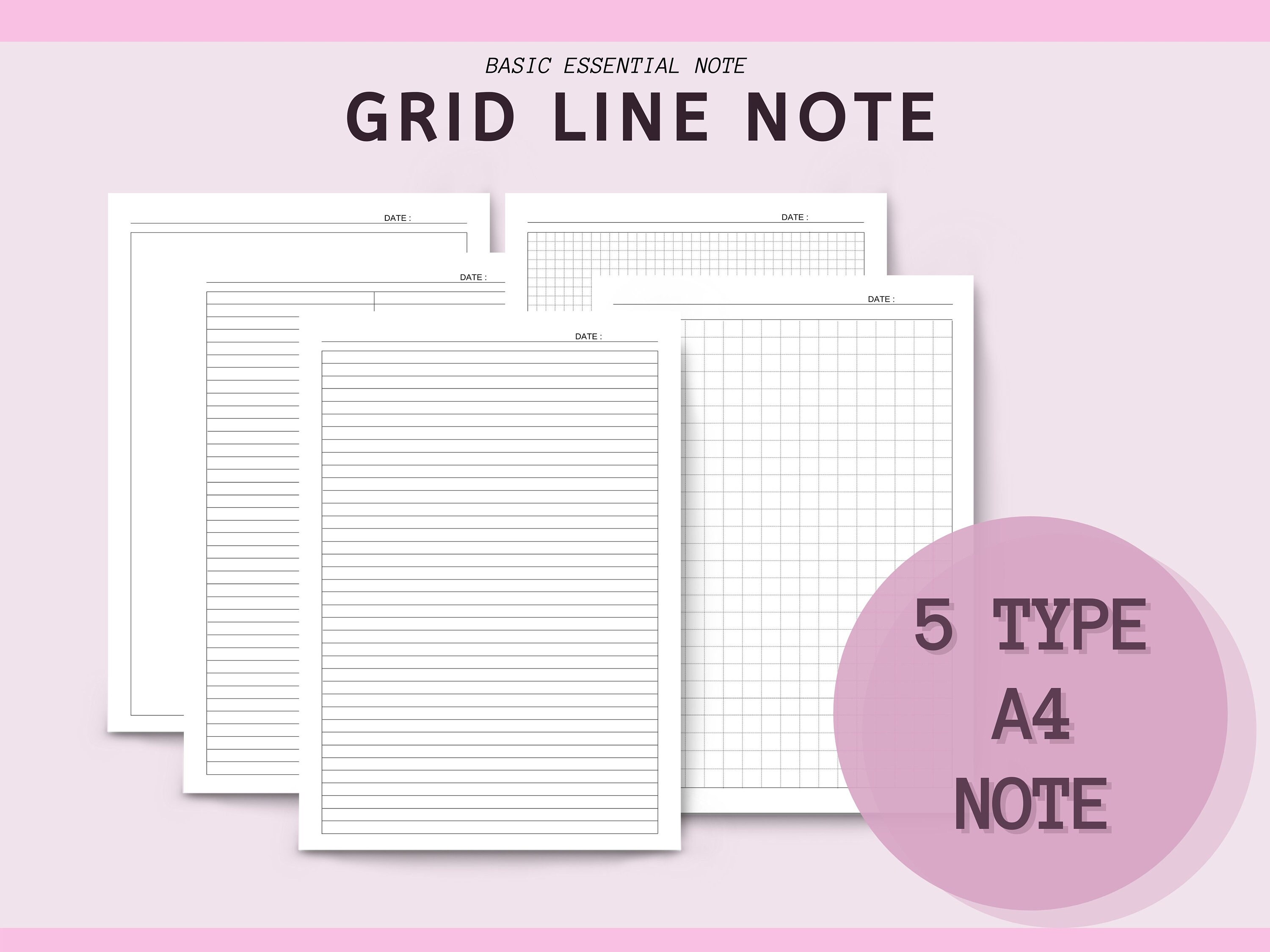 Printable Lined Grid Lined Note Student Note-taking - Etsy