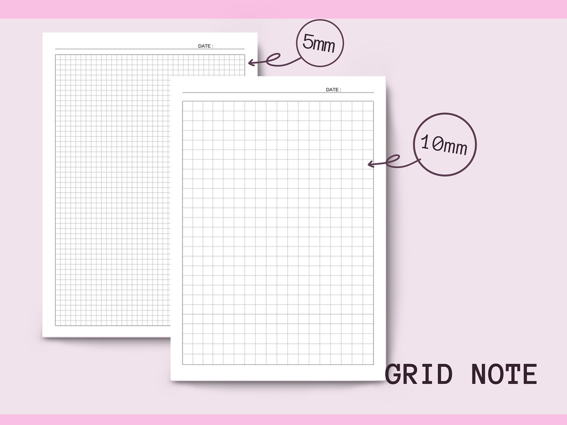 Printable Lined Grid Lined Note Student Note-taking - Etsy