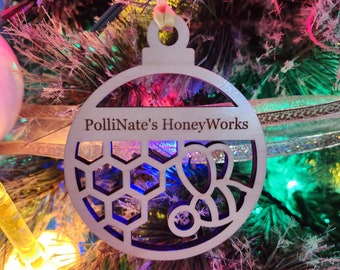 Beekeeper Ornament Personalized With Your Name or Honeybee Beekeeping Business